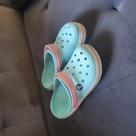 CROCS Other - Kids Aqua and Pink Clogs